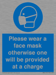 Please wear a face mask otherwise one will be provided at a charge